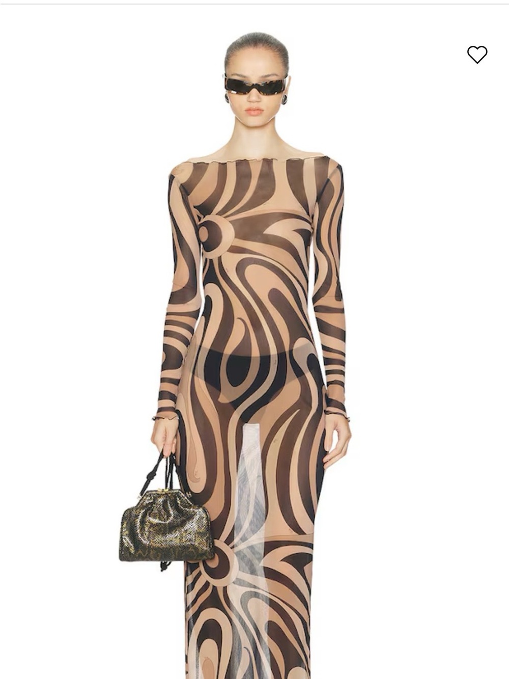 Emilio Pucci Sheer Marmo Black Swirl Dress